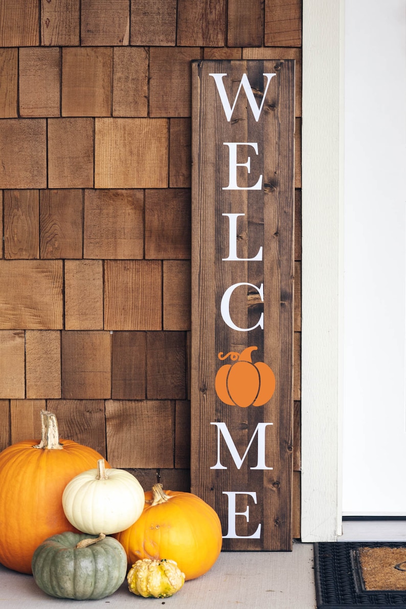 Fall Welcome Sign  Thanksgiving Porch Decor  Autumn  image 1