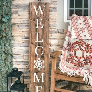 Fall Welcome Sign Thanksgiving Porch Decor Christmas Welcome Sign Winter Porch Decor Autumn Halloween Farmhouse Style Pumpkin image 4