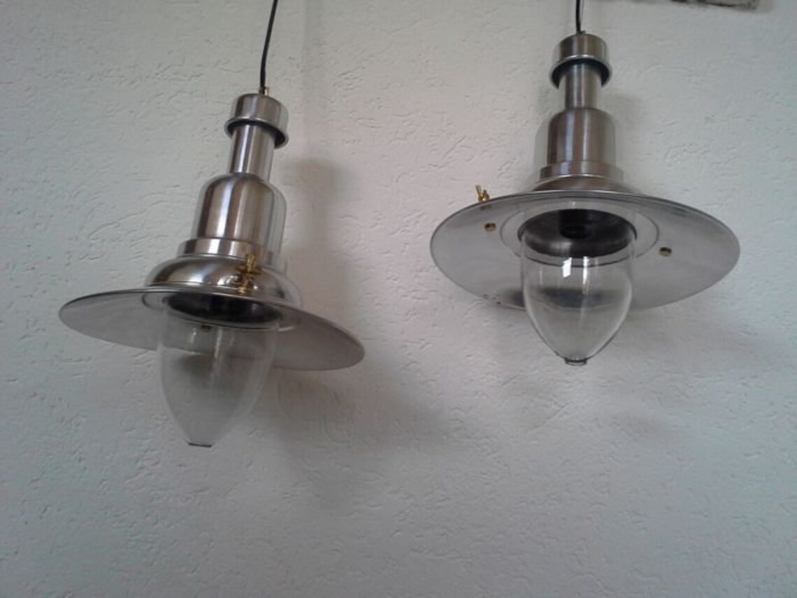Two chrome fishing lamps ship lamps pendant lamps ceiling Etsy