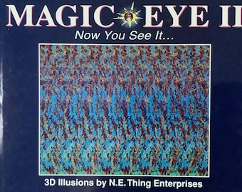 1994/Objetos ocultos en 3D en cada imagen de Magic Eye/Respuestas al final del libro/Magic Eye II Now You See It/32 páginas de tapa dura/Gran idea para regalo