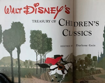 1978/Tesoro de clásicos infantiles/Dumbo-Bambi-Pooh-El libro de la selva/Tapa dura de gran tamaño de 306 páginas