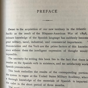 1928/ CULTURALLY Important/ The Spanish Verb with Spanish Pronunciation by 1st Lieut Peter E Traub 1st US Calvary/209pg Hardcover image 7