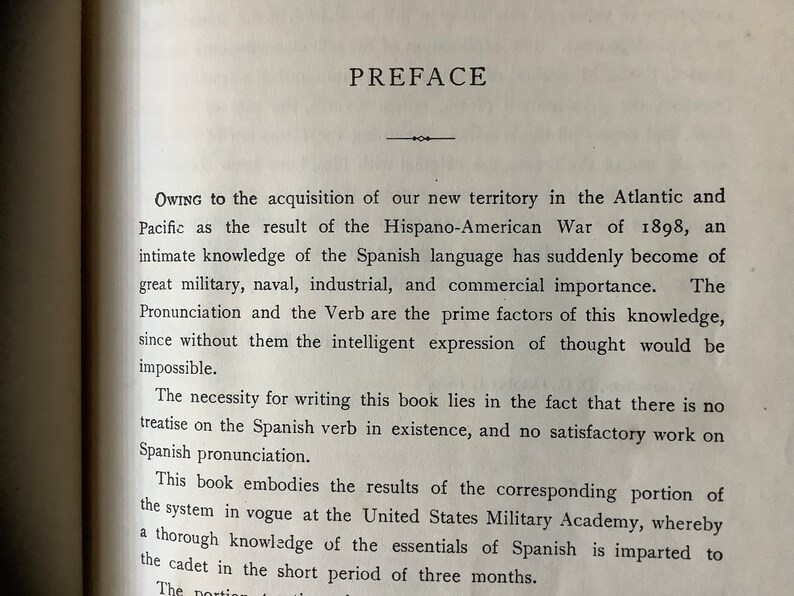 1928/ CULTURALLY Important/ The Spanish Verb with Spanish Pronunciation by 1st Lieut Peter E Traub 1st US Calvary/209pg Hardcover image 7