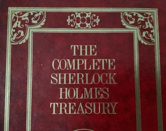 1976/CUERO/Gran colección de relatos/El tesoro completo de Sherlock Holmes/Arthur Conan Doyle/Edición de cuero de 293 páginas