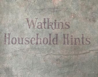 1941/FIRST Edition/Vintage How To Guide for Everything Under The Sun/Watkins Household Hints/ The J R Watkins Co/246 pg Hardcover Spiral