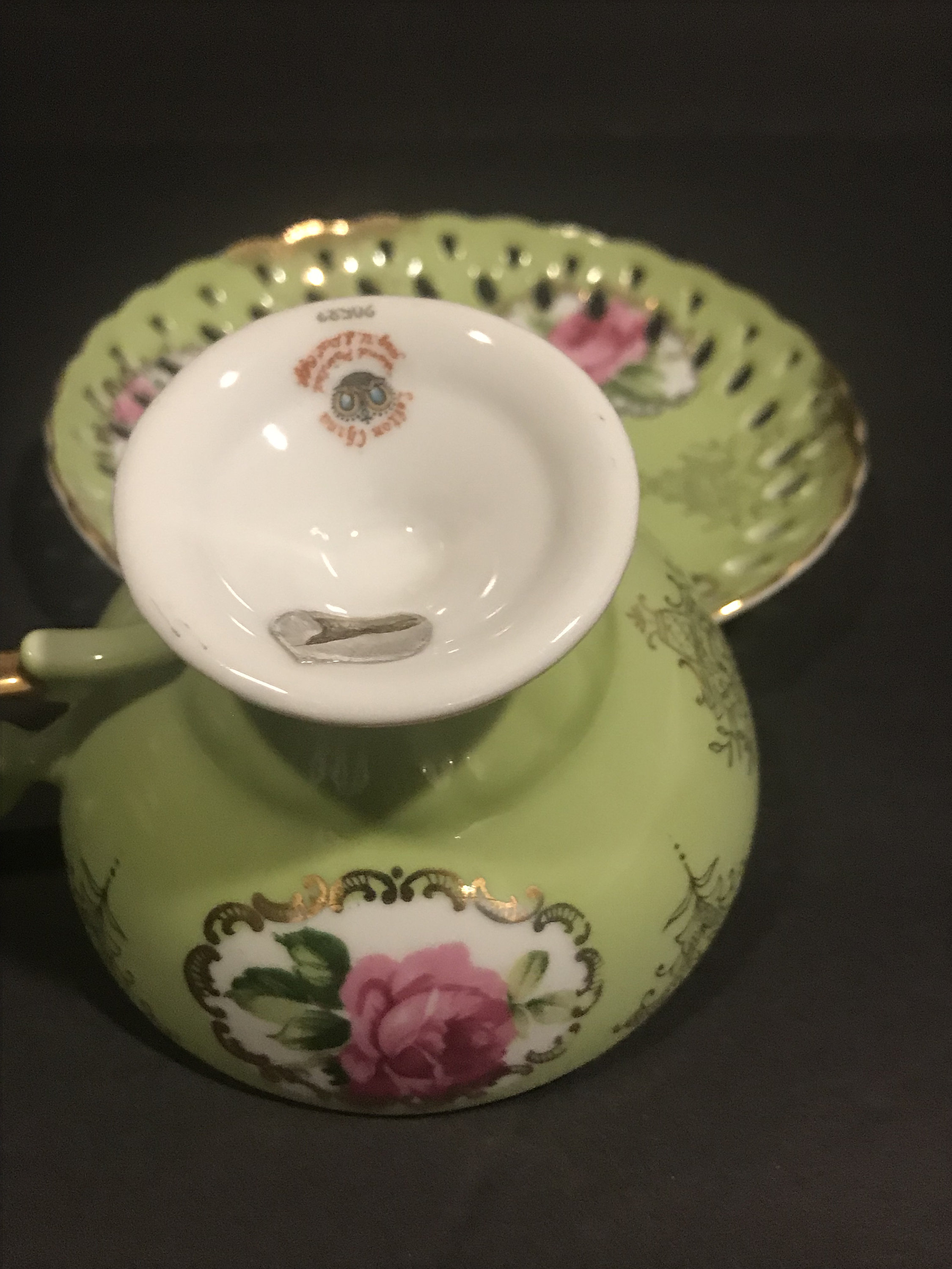 Lefton China Roses Vintage Lefton China Lime Green Roses Hand Painted Tea Cup & Saucer ...