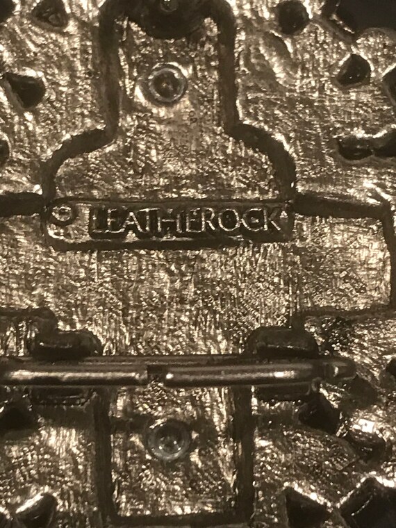 Leatherock Clear & Black Rhinestones Silver Tone … - image 7