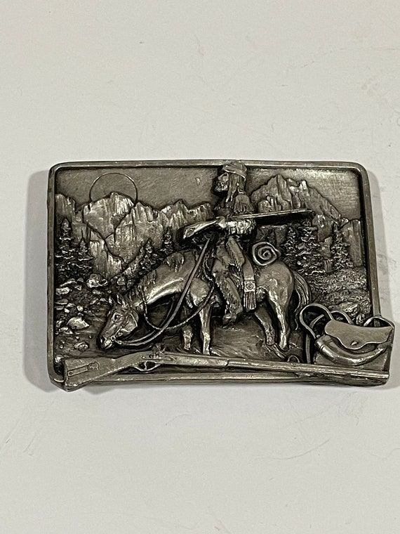 American Frontier Siskiyou Pewter Metal Belt Buckl