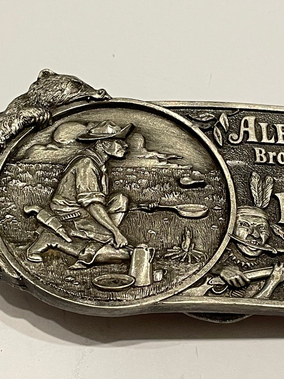 ALBER'S Brothers 1895 Pewter Metal Belt Buckle Si… - image 3