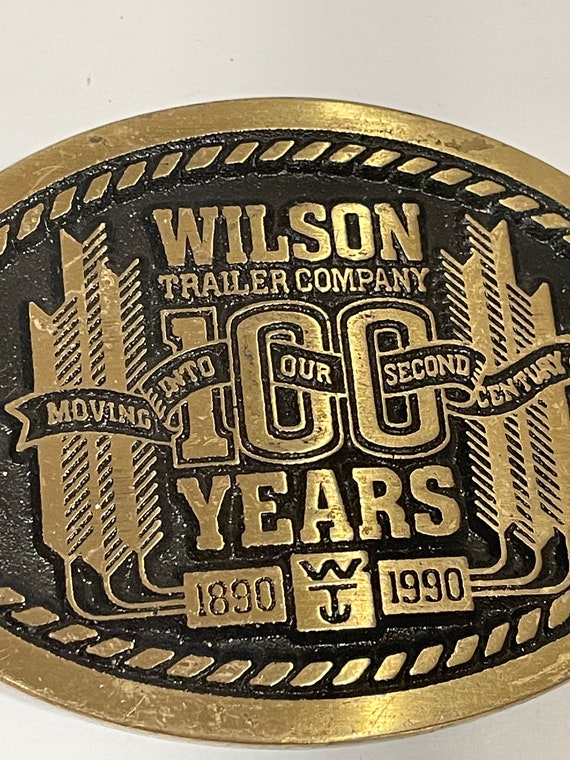 Wilson Trailer Company 1890-1990 Solid Brass Meta… - image 2