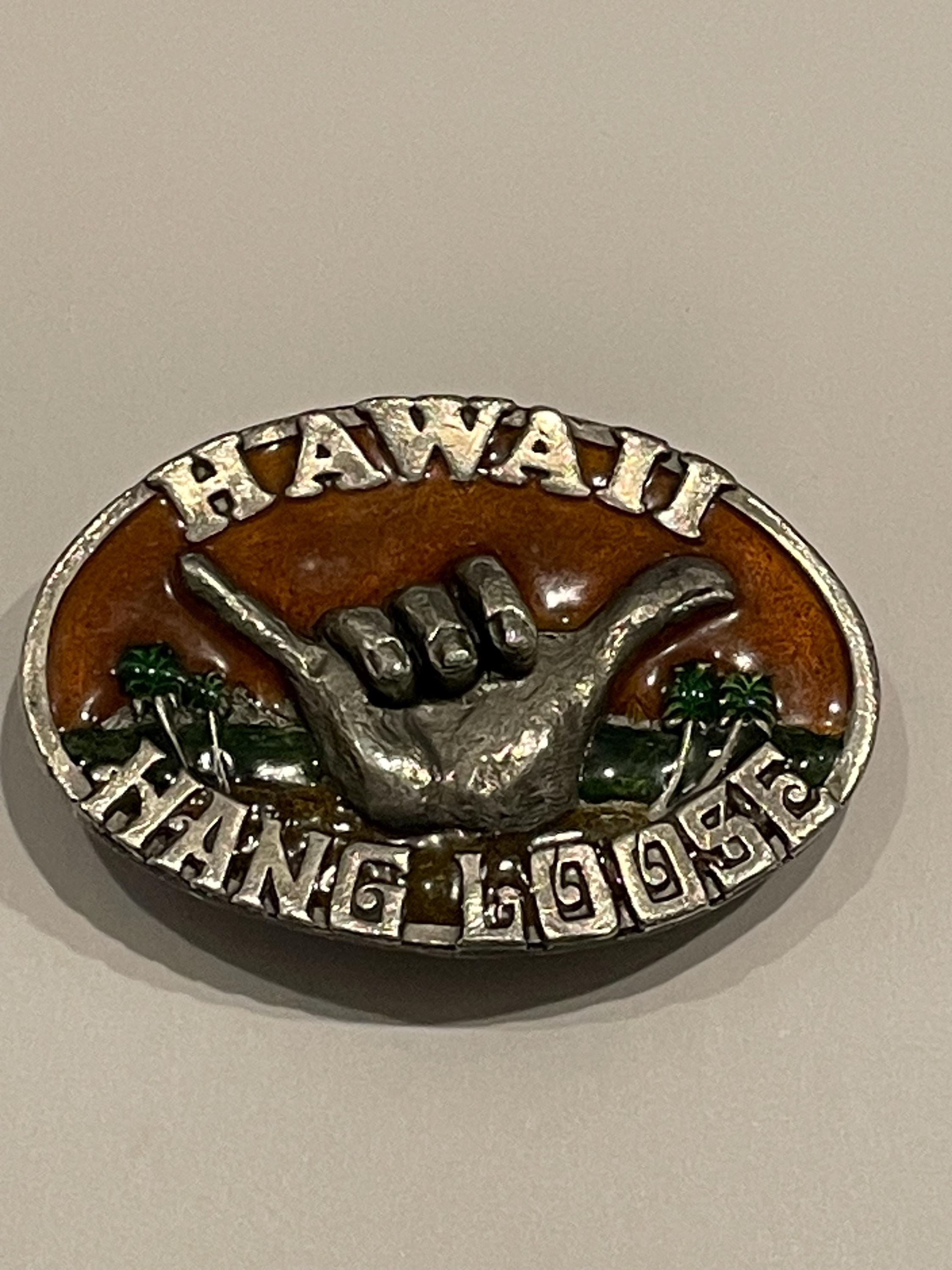 ?? Arroyo Grande Buckle Company Numbered Signed Pewter Hawaii Belt Buckle Vintage 1981 Commemorative American Oil Worker Belt Buckle  main image 4