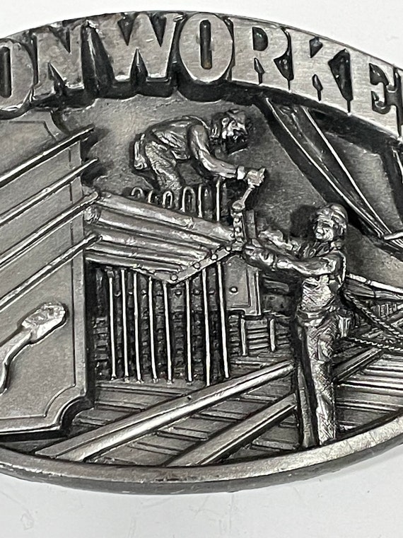 Iron Worker Siskiyou Pewter Metal Belt Buckle 199… - image 3