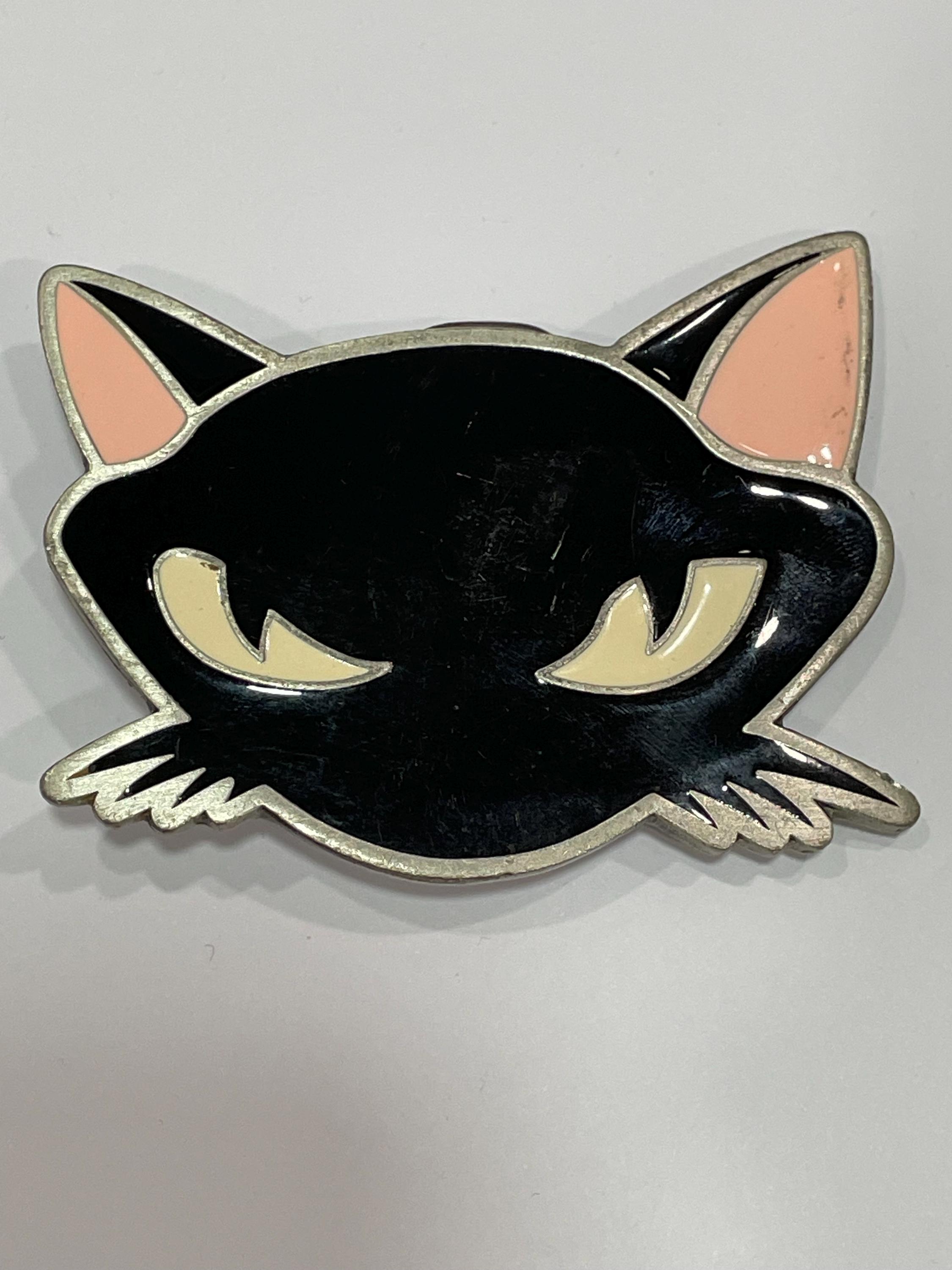 Black Cat Face Enamel Fine Pewter Belt Buckle GREAT AMERICAN