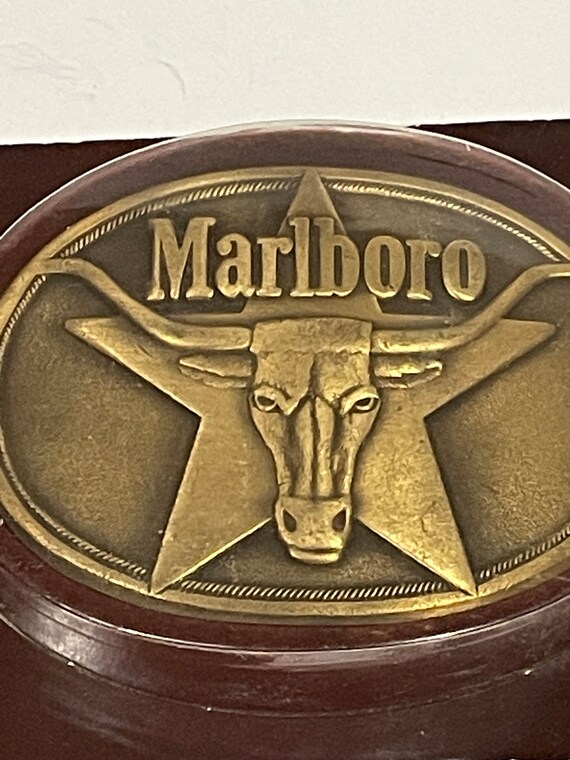 Marlboro Longhorn Solid Brass Belt Buckle 1987 NEW Se… Gem