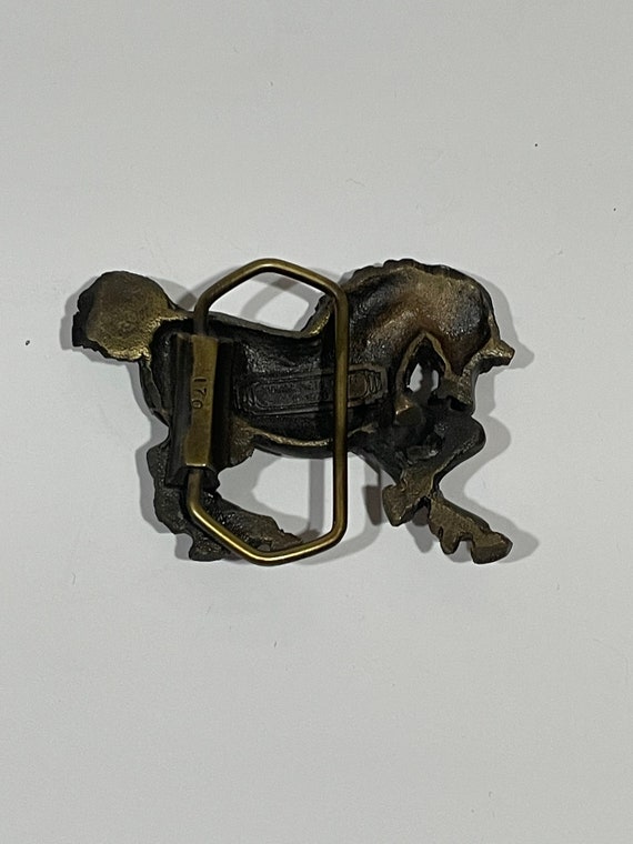 A Vintage Sterling Silver Cowboy Belt Buckle With Horse Head Design
