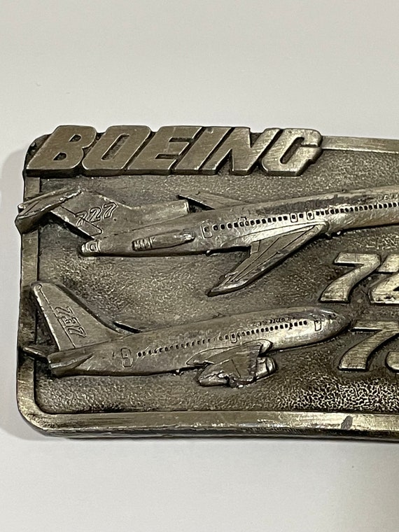 BOEING 727 737 Pewter Metal Belt Buckle Siskiyou … - image 2