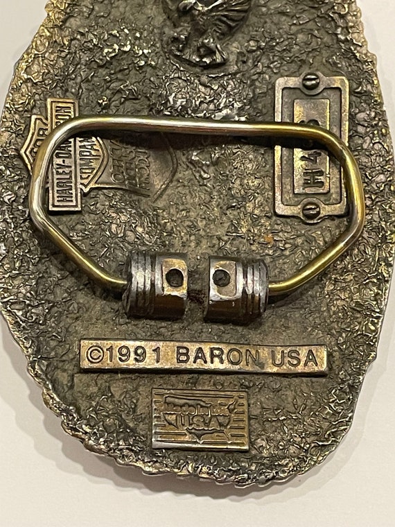 HARLEY DAVIDSON Made in Milwaukee Eagle Metal Bel… - image 6