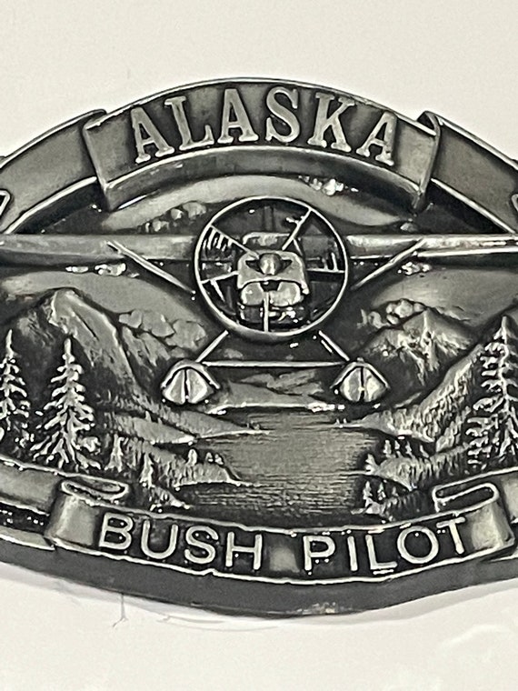 ALASKA Bush Pilot Hydroplane Silver Tone Metal Be… - image 2