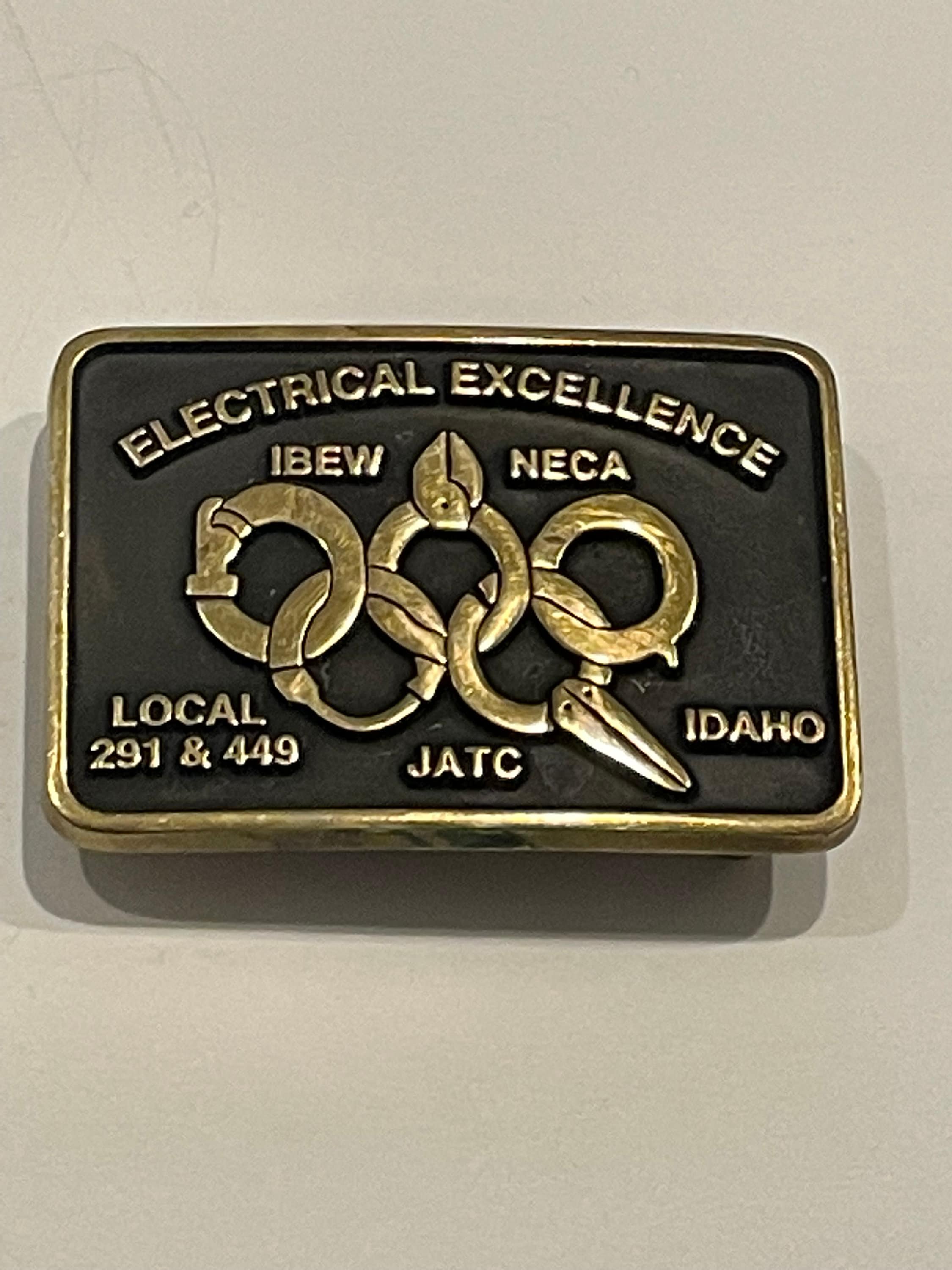 Anacortes ELECTRICAL EXCELLENCE IBEW Nesa Solid Brass Belt 