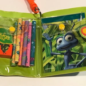 Disney Pixar A Bugs Life Bifold Coloring Stationary Activity Kit Keychain New Vintage Unique Rare