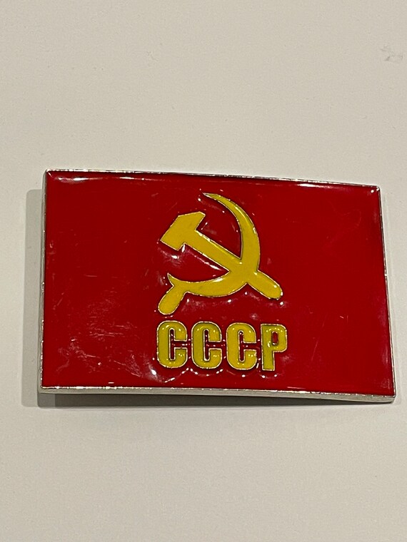 USSR SOVIET Hammer & Sickle CCCP Red Enamel Metal… - image 1