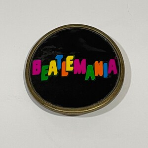 BEATLEMANIA The BEATLES Rock Band Concert Brass Belt Buckle Vintage Unique Rare