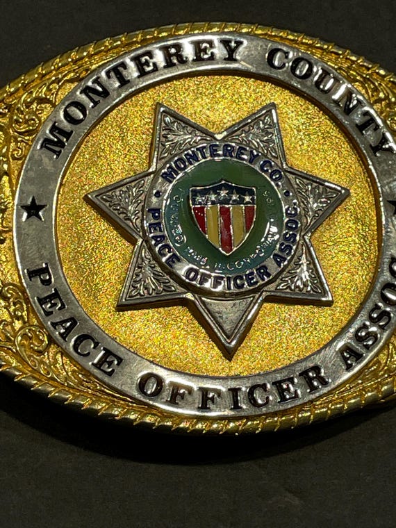MONTEREY County PEACE OFFICER Association Custom Cast Metal Belt