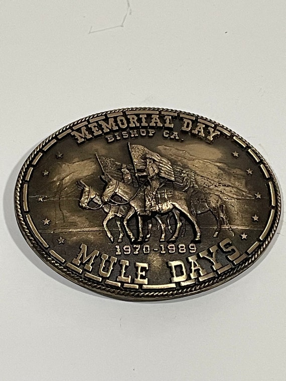 Mule Days Memorial Day Solid Bronze Belt Buckle Li