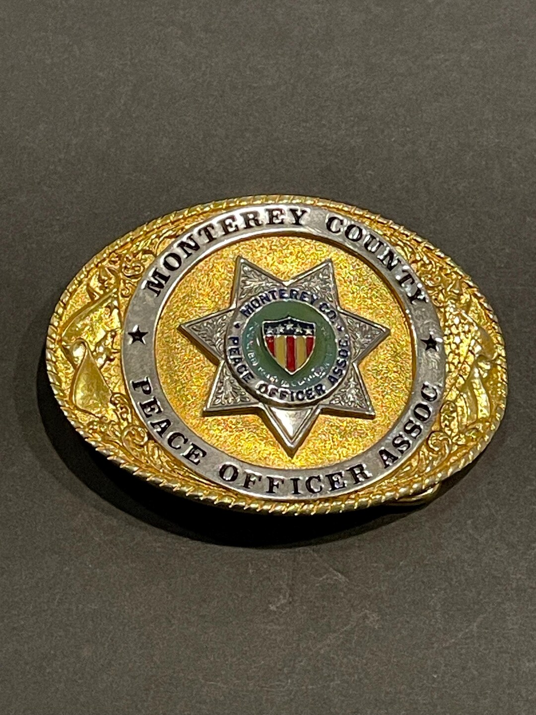 MONTEREY County PEACE OFFICER Association Custom Cast Metal Belt