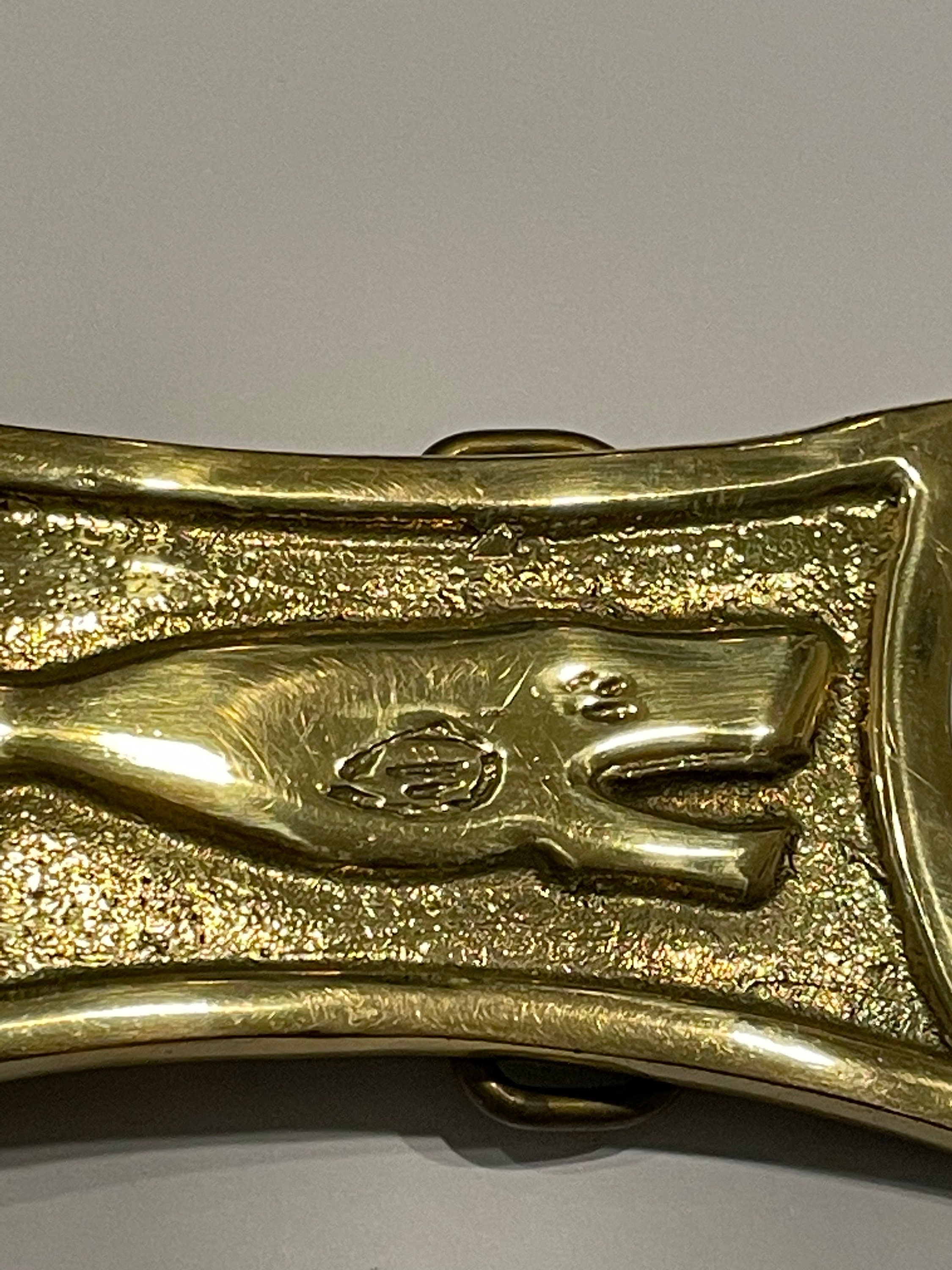 Vintage 70\'s - 80\'s Sperm Whale Solid Brass Belt Buckle with Black Epoxy Resin Artisan Handcrafted Sperm Whale Belt Buckle - Cellar Leather main image 3