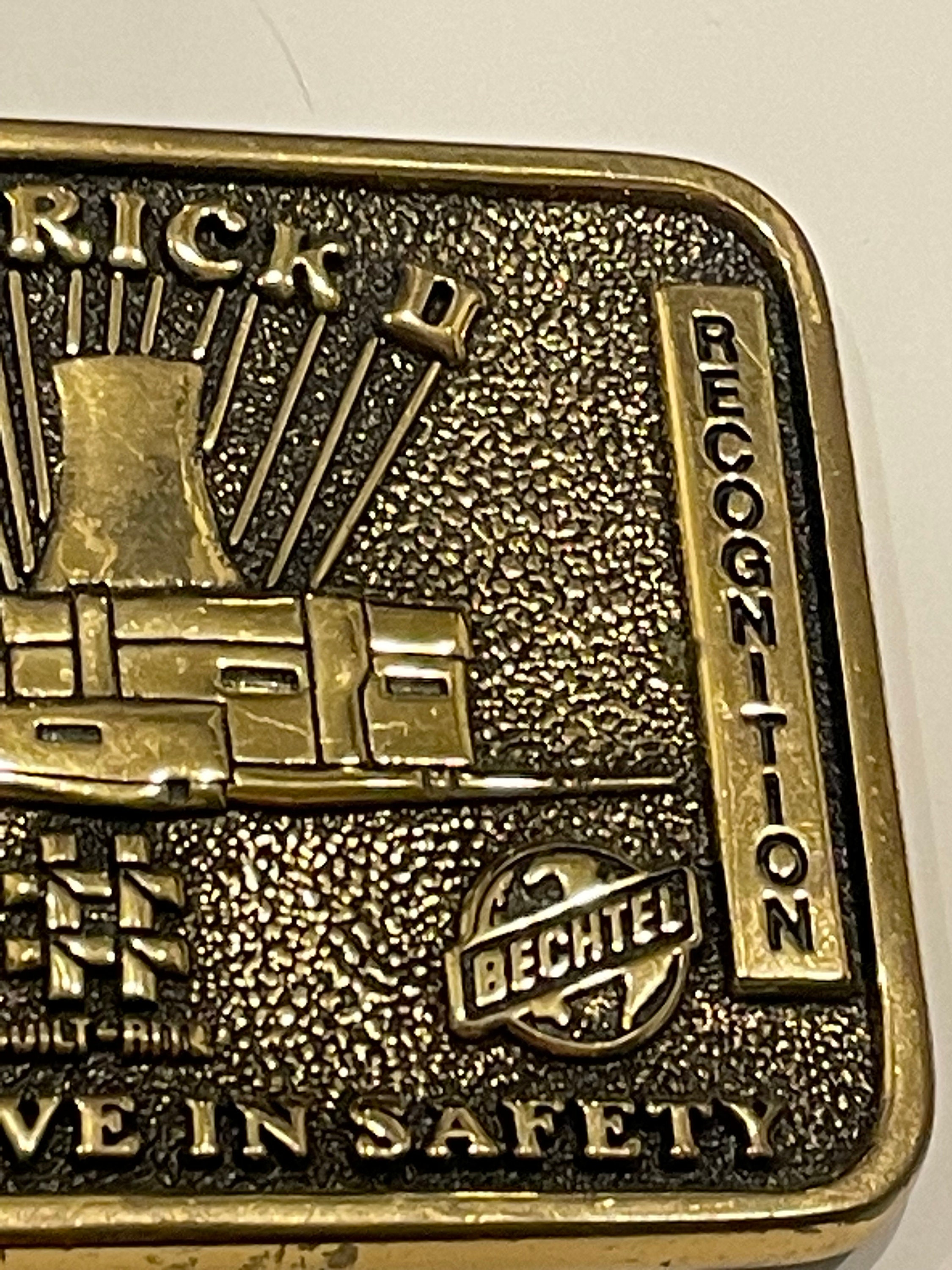 BECHTEL LIMERICK II, We Believe in Safety Solid Brass Belt Buckle BTS 1983 Bechtel Belt Buckle - Etsy main image 4
