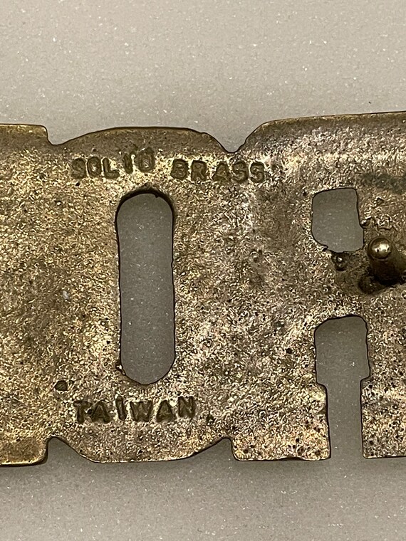 RON Name Solid Brass Metal Belt Buckle Vintage Un… - image 5