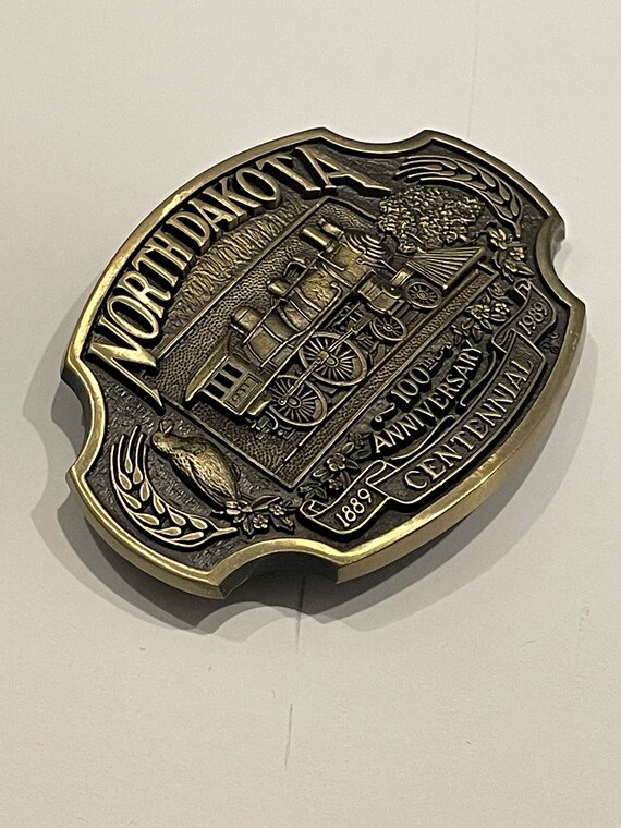 NORTH DAKOTA 100 Anniversary AWD Solid Brass Belt… - image 4
