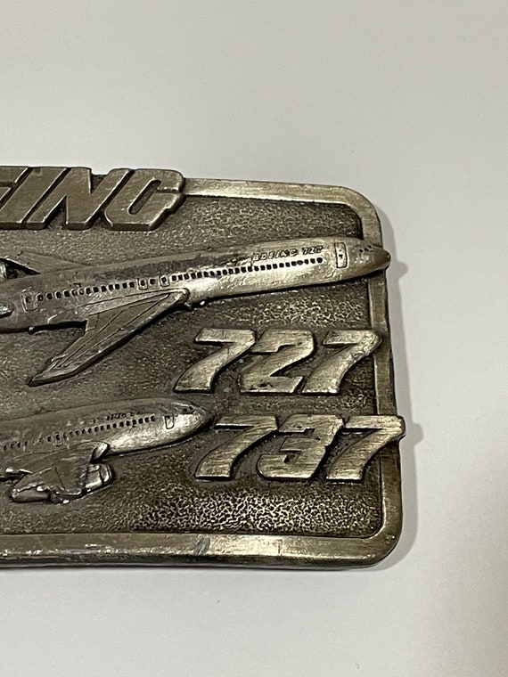 BOEING 727 737 Pewter Metal Belt Buckle Siskiyou … - image 3