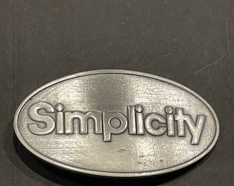 SIMPLYCITY Silver Tone Metal Belt Buckle VINTAGE UNIQUE Rare