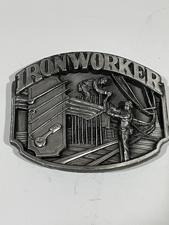 Iron Worker Siskiyou Pewter Metal Belt Buckle 199… - image 2