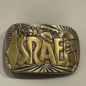 Buckler Solid Brass Buckle/Leather, Made in Israel Cool solid brass belt buckle. Made by Buckler in Israel. Has  main image 3