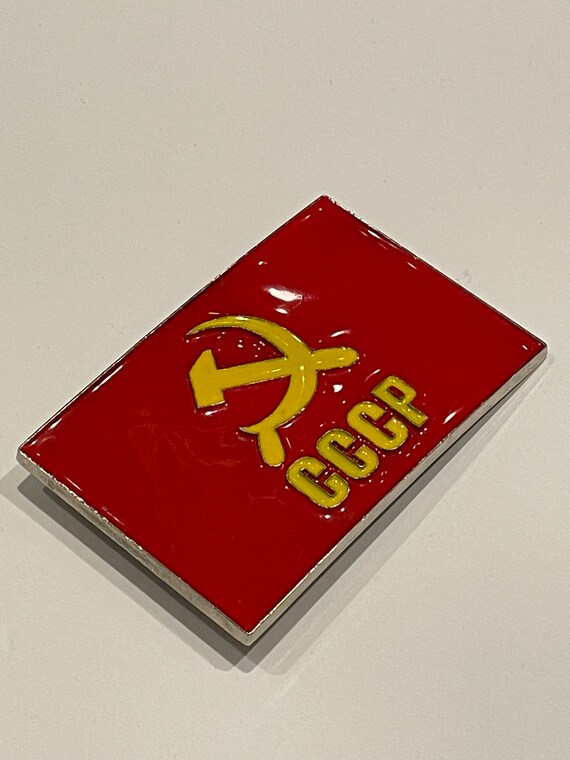 USSR SOVIET Hammer & Sickle CCCP Red Enamel Metal… - image 3