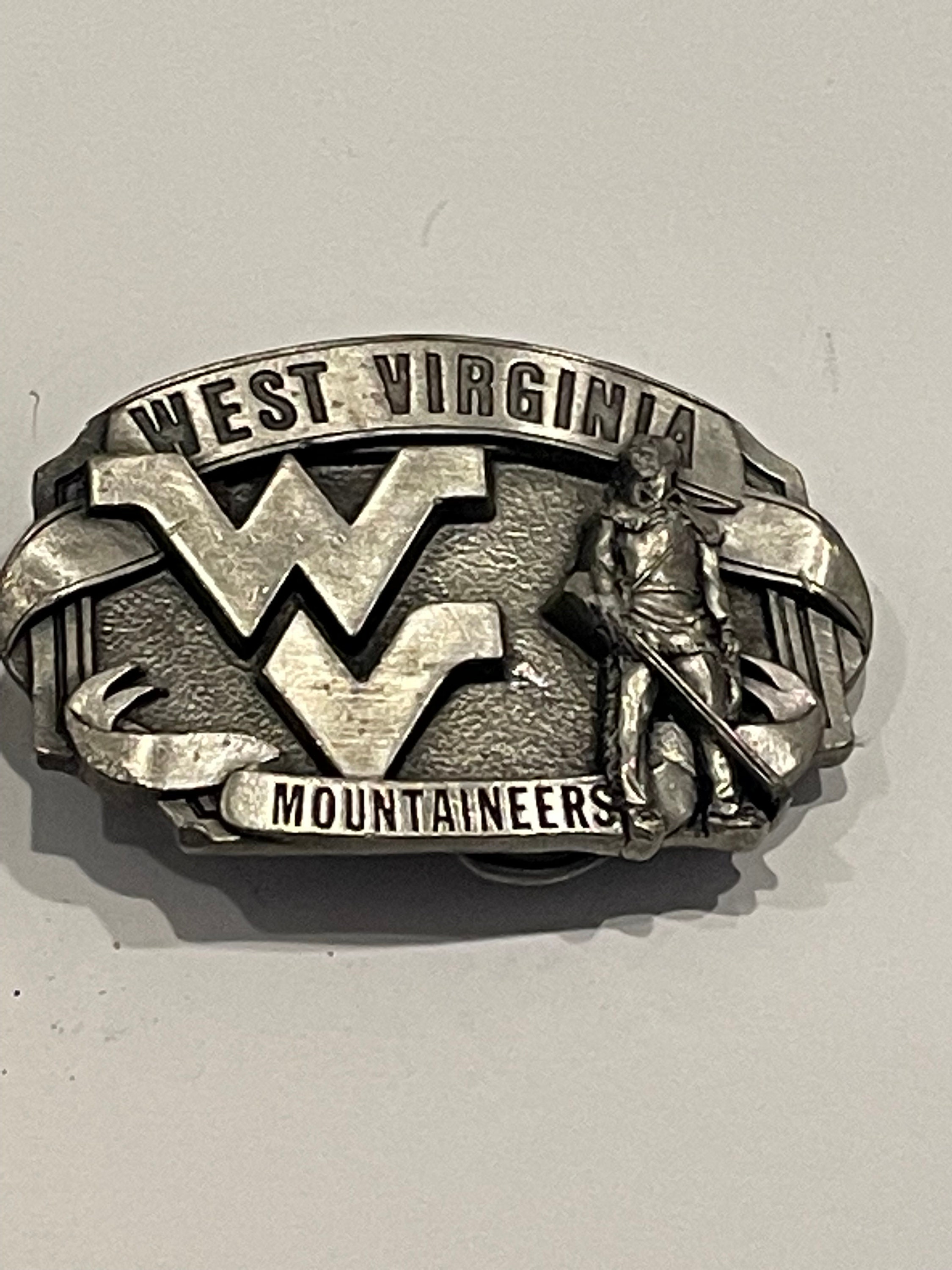 WEST VIRGINIA MOUNTAINEERS Siskiyou Pewter Metal Belt Buckle