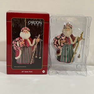 Carlton Cards Heirloom Ornament Ol&#39; Saint Nick Santa w/Box VINTAGE UNIQUE RARE