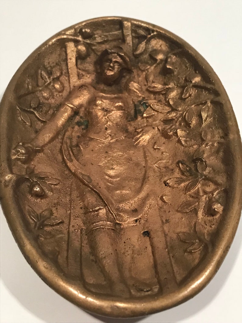 SALE Antique Naughty Risque Woman Solid Brass Tray or - Etsy