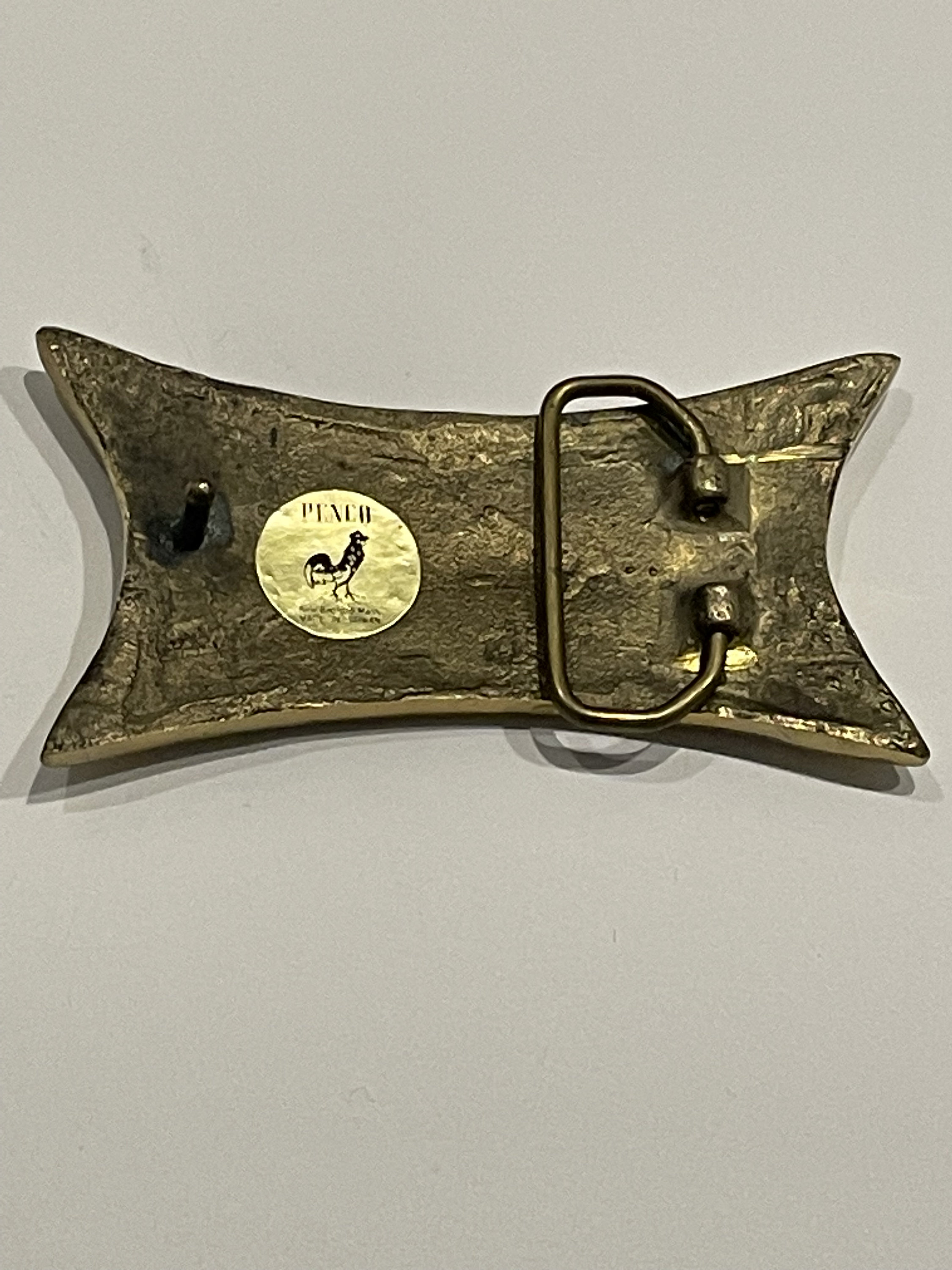 PENCO Sperm Whale Solid Brass Belt Buckle Vintage Unique  display picture 1