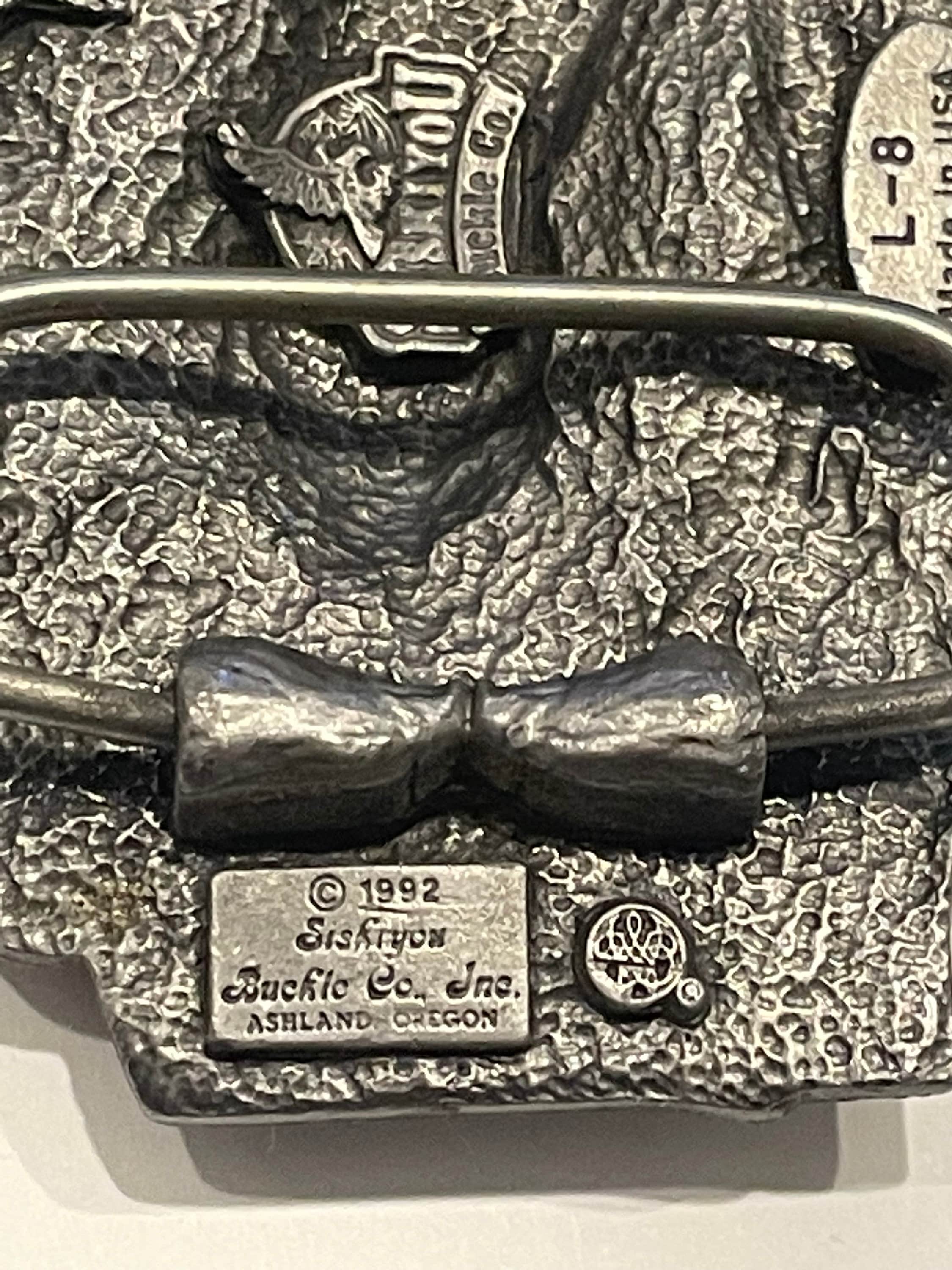 Boucle De Ceinture émaillée Vintage Siskiyou "Je Préfère Pêcher" - 1985 - Pêche