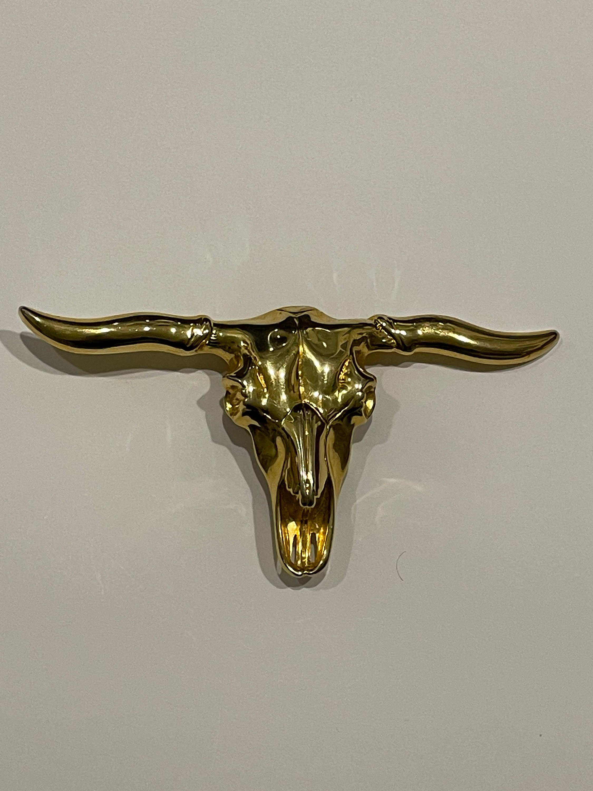 vintageuniqierare Longhorn Bull Head Scull Western Gold Tone Metal Western Belt Buckle 7 Long VINTAE Unique Rare