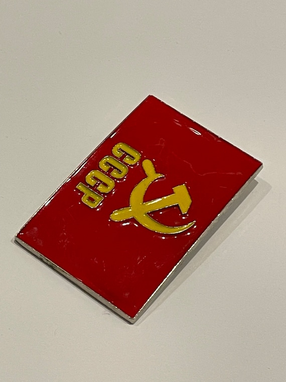 USSR SOVIET Hammer & Sickle CCCP Red Enamel Metal… - image 4