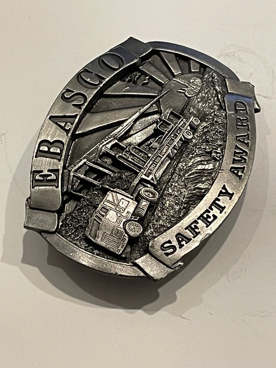 EBASCO SAFETY AWARD Metal Belt Buckle Vintage Uni… - image 2