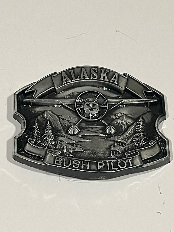 ALASKA Bush Pilot Hydroplane Silver Tone Metal Be… - image 1