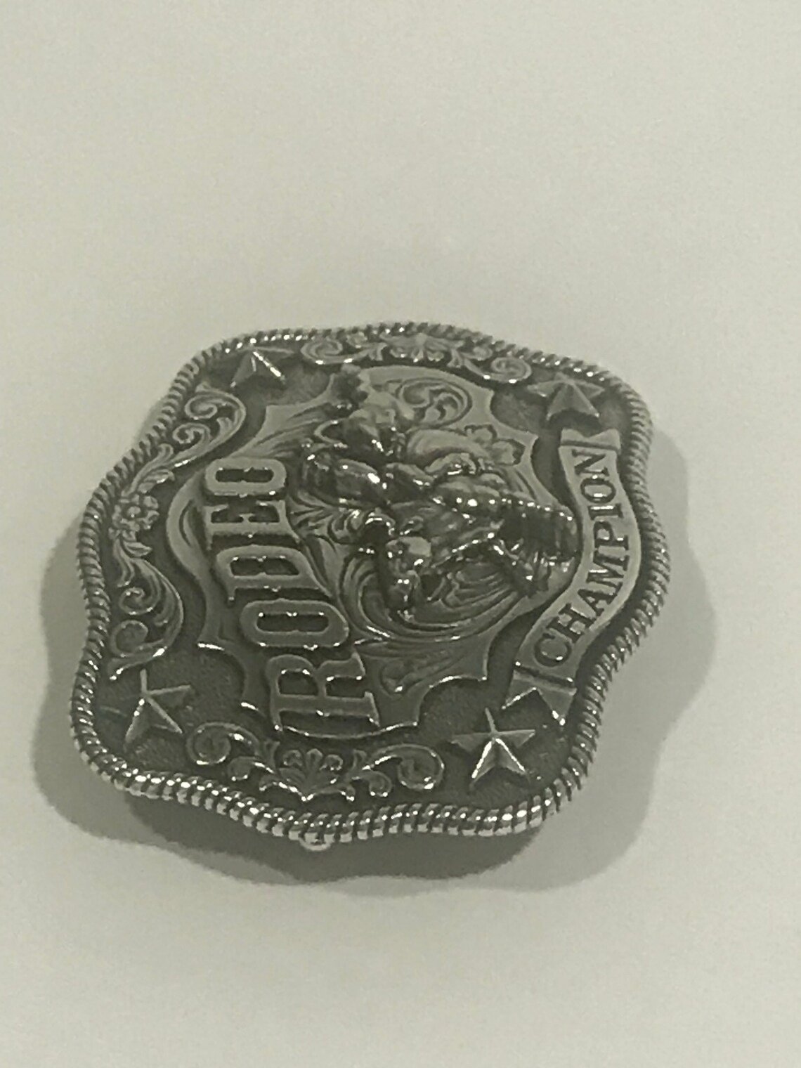 BUY ME Rodeo Champion Silver Tone Metal Belt Buckle