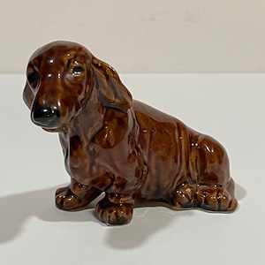 Dachshund Dog Warranted Seni Porcelain Figurine VINTAGE UNIQUE RARE