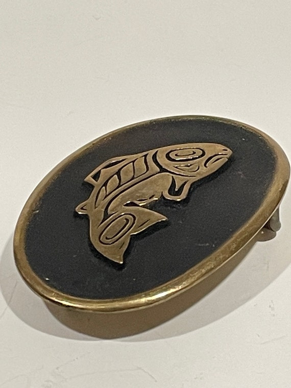 Goldfish Sandcast Hand Finished Solid Bronze Belt… - image 3